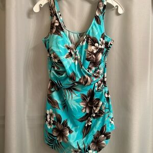 Miraclesuit Teak and Brown One Piece with Flattering Ruching